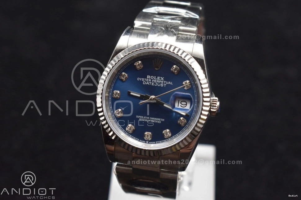 DateJust Steel Best 904L Diamonds Oyster on Blue 36 1:1 SA3235 Edition Bracelet Dial DIWF 0308